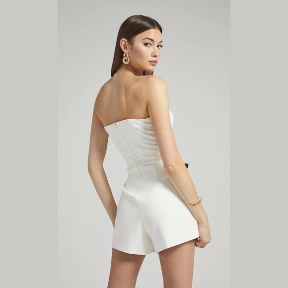 NEW Generation Love Size 6, Women's Sophia Crepe Bustier Romper - White - Picture 4 of 5